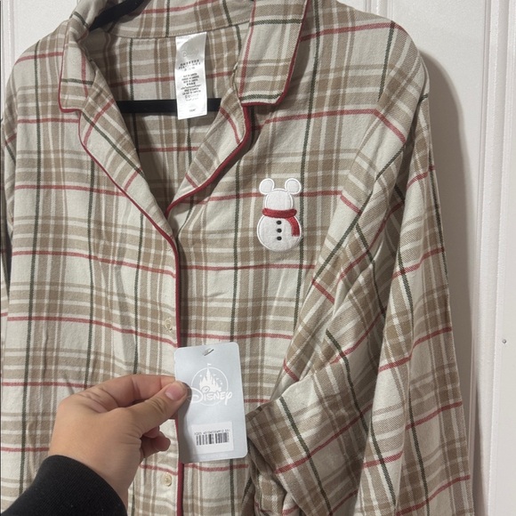 NWT Disney Flannel Plaid Pajama Set Mickey Mouse Snowman size 3x - Picture 7 of 14